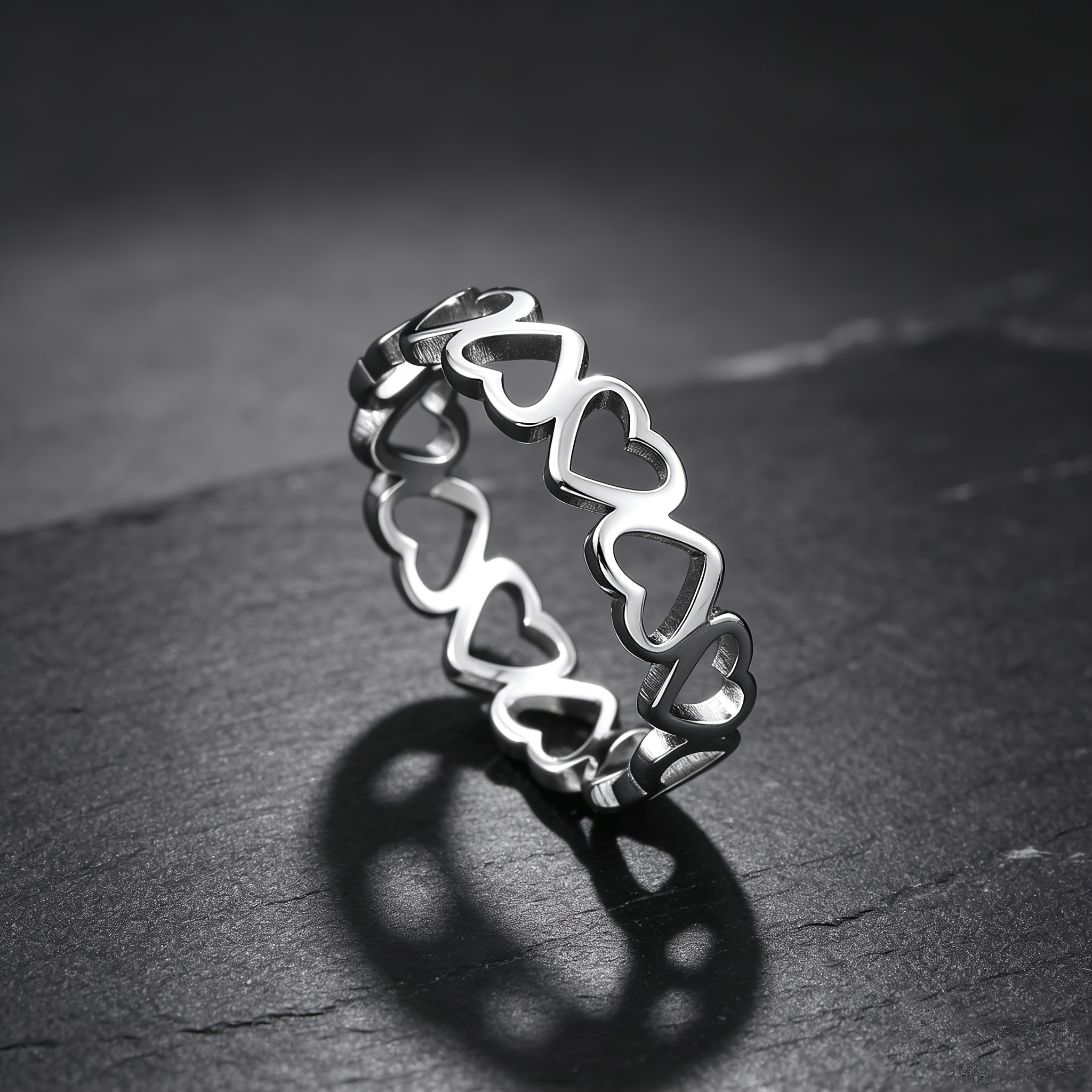 Unisex Stainless Steel Reversible Heart Ring — Everyday Wear